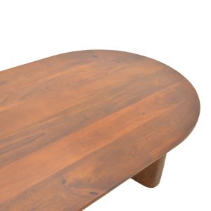 Designer coffee table Flute Bold solid mango wood wenge 130x65x40Eκ