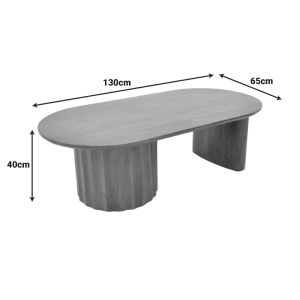 Designer coffee table Flute Bold solid mango wood wenge 130x65x40Eκ