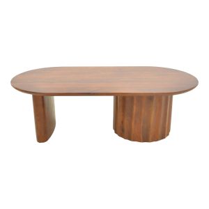 Designer coffee table Flute Bold solid mango wood wenge 130x65x40Eκ