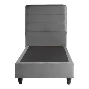 Единично легло Linteda антрацит кадифе 90x200см
