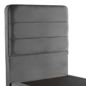 Единично легло Linteda антрацит кадифе 90x200см