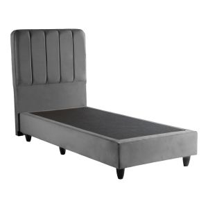 Единично легло Lunda антрацит кадифе 90x200см