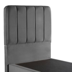 Единично легло Lunda антрацит кадифе 90x200см
