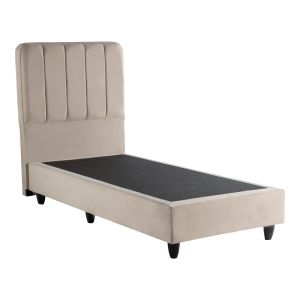 Единично легло Lunda кремаво кадифе 90x200см