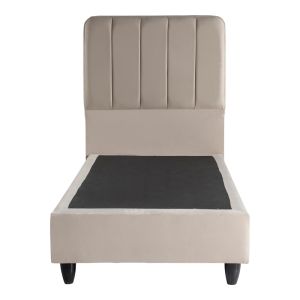 Единично легло Lunda кремаво кадифе 90x200см