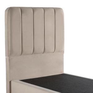 Единично легло Lunda кремаво кадифе 90x200см