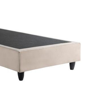 Единично легло Lunda кремаво кадифе 90x200см