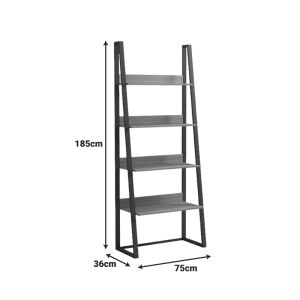 Alfa Sonoma bookcase - black metal 75x36x185 cm