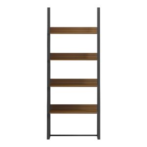 Alfa bookcase, walnut, black metal, 75x36x185 cm