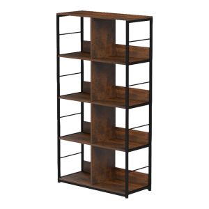 Bocklet bookcase, rustic, brown-black, metal, 80x33x149 cm