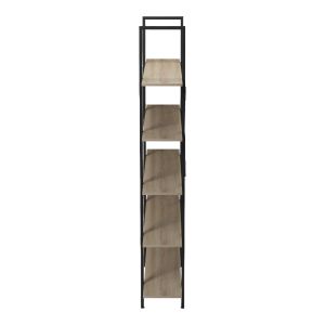 Loftie bookcase, Sonoma color - black metal, 126x28x165 cm