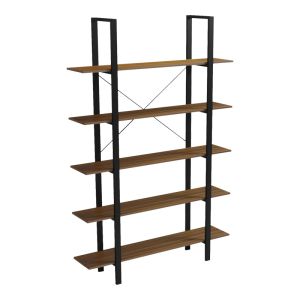 Bookshelf Varous walnut-black metal 120x28x180cm