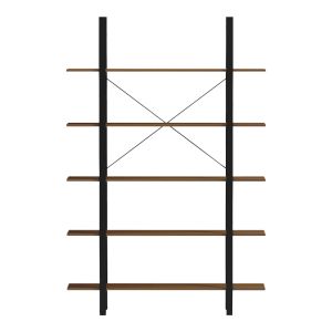 Bookshelf Varous walnut-black metal 120x28x180cm