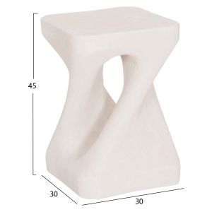 Square stool Santorini HM18337 polyresin - black white 30X30X45CM.