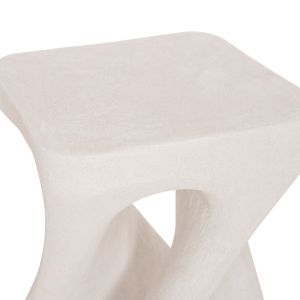 Square stool Santorini HM18337 polyresin - black white 30X30X45CM.