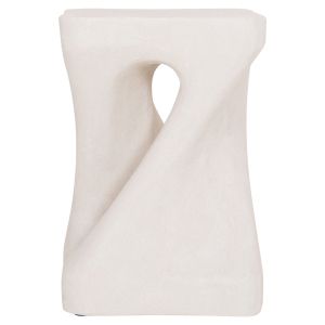 Square stool Santorini HM18337 polyresin - black white 30X30X45CM.