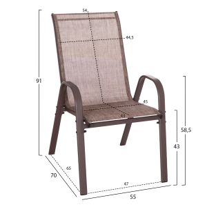 Комплект градинска трапезария от 5 части Leofer HM21009 маса за трапезария и 4 стола - кафяв