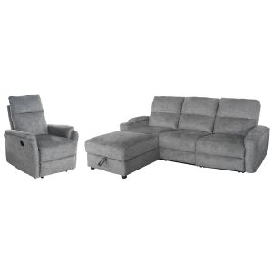 Sofa-relax armchair set Synthia HM10735.03 gray fabric--electric adjustment [l]