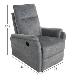 Sofa-relax armchair set Synthia HM10735.03 gray fabric--electric adjustment [l]
