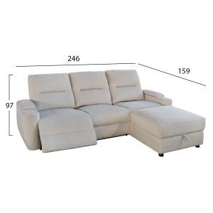 Sofa-relax armchair set Synthia HM10736.01 beige fabric--electrical adjustment [r]