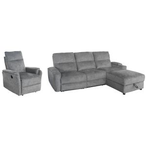 Sofa-relax armchair set Synthia HM10736.03 gray fabric--electric adjustment [r]