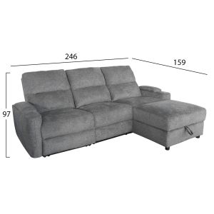 Sofa-relax armchair set Synthia HM10736.03 gray fabric--electric adjustment [r]