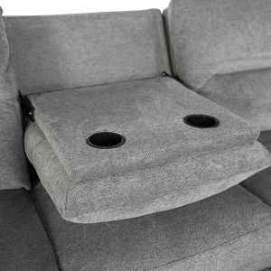 Sofa-relax armchair set Synthia HM10736.03 gray fabric--electric adjustment [r]