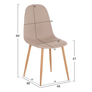 Dining room set 5 pieces Jafaru HM10885.12 round table φ90 and 4 dining chairs - beige
