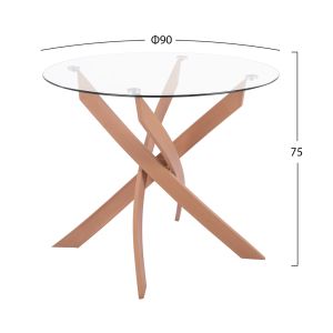 Dining room set 5 pieces Jafaru HM10885.12 round table φ90 and 4 dining chairs - beige