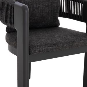 Outdoor dining set 6 seats Cerrig SM10851.01 aluminum - sintered stone - olefin in gray