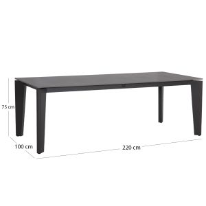 Outdoor dining set 6 seats Cerrig SM10851.01 aluminum - sintered stone - olefin in gray