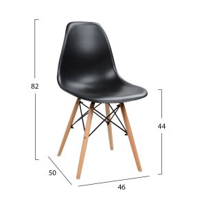 3-PIECE DINING SET TWIST HM21371 ROUND TABLE D60 AND 2 DINING CHAIRS IN BLACK