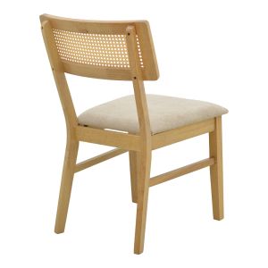 Raffles 5-piece table and chair set, rubber wood with natural polyrattan 150x90x76cm