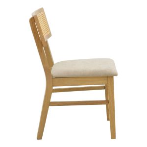 Raffles 5-piece table and chair set, rubber wood with natural polyrattan 150x90x76cm