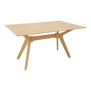Raffles 7-piece table and chair set, rubber wood with natural-colored polyrattan 150x90x76cm