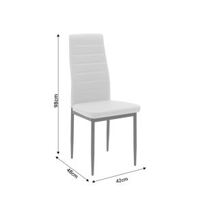 Table set with white Parker chairs and Titta glass table 120x70x75cm, set of 5 pieces