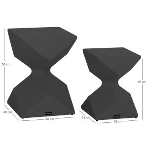 Комплект от 2 странични масички Zander SM10719.01 алуминиеви в сиво 40X40 см. и 32X32 см.