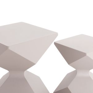 Комплект от 2 странични масички Zander SM10719.02 алуминиеви в кремавобяло 40X40 см. и 32X32 см.