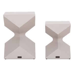 Комплект от 2 странични масички Zander SM10719.02 алуминиеви в кремавобяло 40X40 см. и 32X32 см.