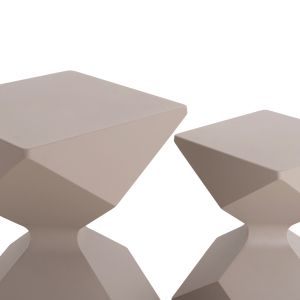Комплект от 2 странични масички Zander SM10719.04 алуминиеви в бежово 40X40 см. и 32X32 см.