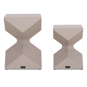 Комплект от 2 странични масички Zander SM10719.04 алуминиеви в бежово 40X40 см. и 32X32 см.