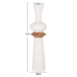 Set of 3 decorative floor vases Nebula HM21139.02 fiber cement - teak wood