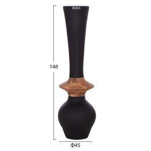 Set of 3 decorative floor vases Nebula HM21139.02 fiber cement - teak wood
