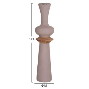 Set of 3 decorative floor vases Nebula HM21139.03 fiber cement - teak