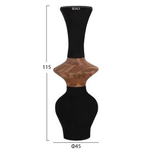 Set of 3 decorative floor vases Nebula HM21139.03 fiber cement - teak