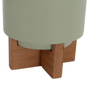 Set of 3 pots/vases with teak bases Tanti HM4685 fiber cement in 3 colors