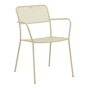 Set of 3 federal pieces Moraja, cream metal, 70x70x73cm
