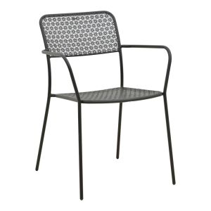 Set of 3 federal pieces Moraja, black metal, 70x70x73 cm