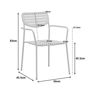 Moraja Deraby 3-piece set, cream metal, 70x70x73cm
