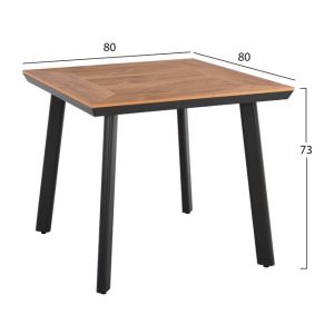 3-piece set with table 80X80X73В and aluminum photo frames in charcoal color FB910542.05F
